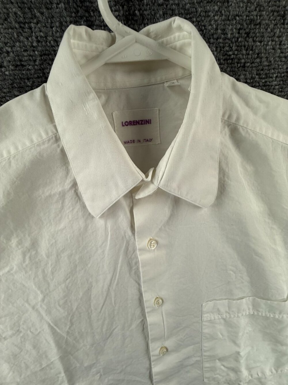 Lorenzini Italy 15.5 (39) White Button Up Shirt Long Sleeve Pocket Cotton Men - Picture 2 of 16